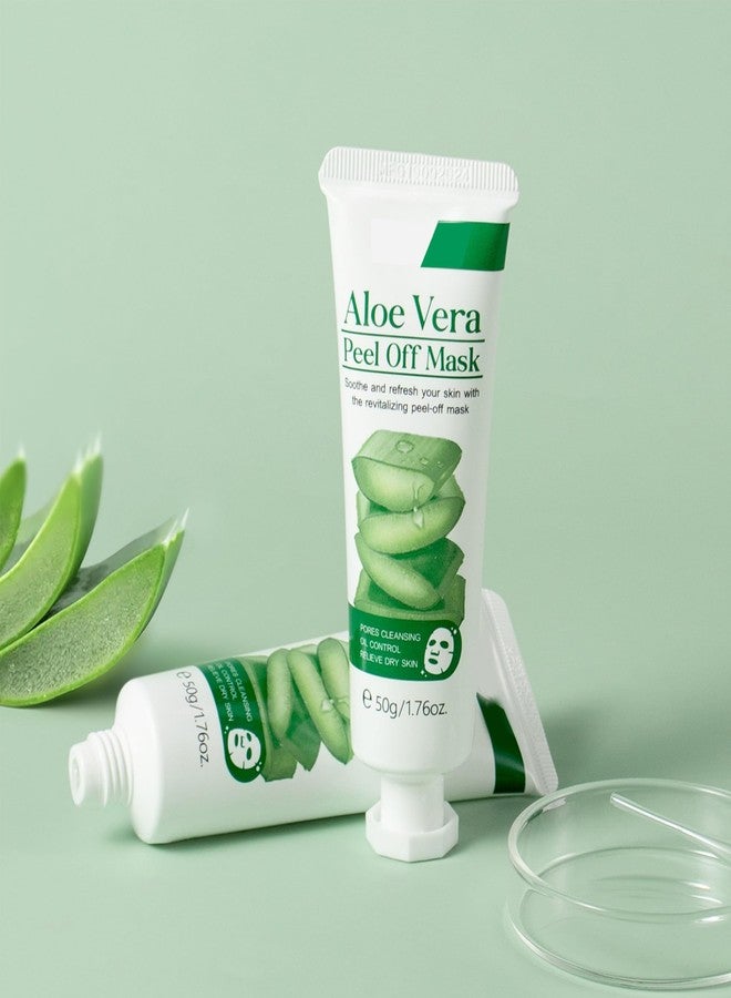 DLZZRS Aloe Vera Peel Off Cleansing Mask, Moisturizing & Soothing Facial Masks, Oil Control, Gentle Exfoliation & Hydration, Strengthens Skin Barrier for Women Girls, 1.76oz - Image 2